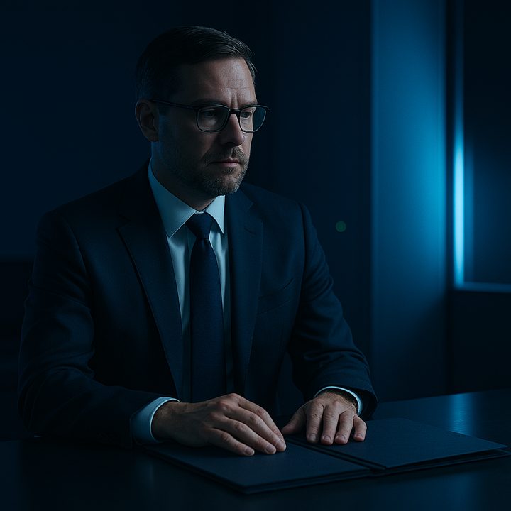Portrait representing Robert, legal counsel.